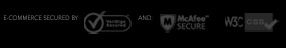 VeriSign Secured, McAfee Secure, W3C CSS compliant